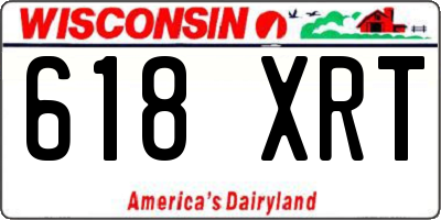 WI license plate 618XRT