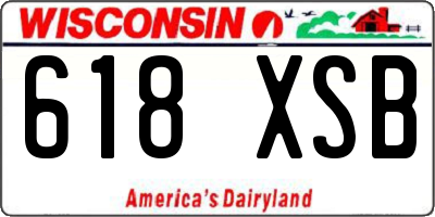 WI license plate 618XSB