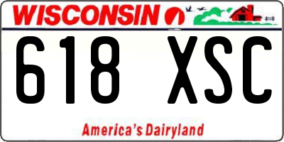 WI license plate 618XSC