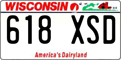 WI license plate 618XSD