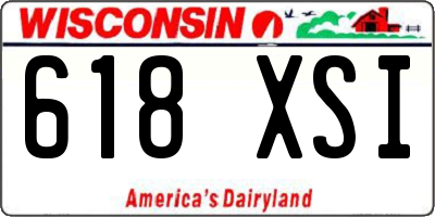 WI license plate 618XSI