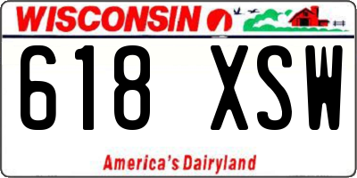 WI license plate 618XSW