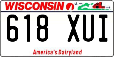 WI license plate 618XUI