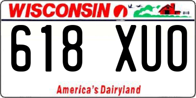 WI license plate 618XUO
