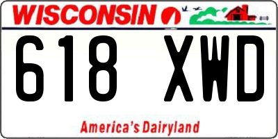 WI license plate 618XWD