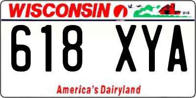 WI license plate 618XYA