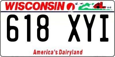 WI license plate 618XYI