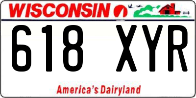 WI license plate 618XYR