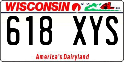WI license plate 618XYS