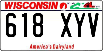 WI license plate 618XYV