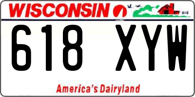 WI license plate 618XYW