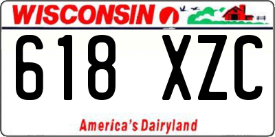 WI license plate 618XZC
