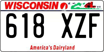 WI license plate 618XZF