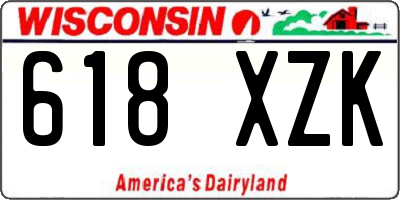 WI license plate 618XZK