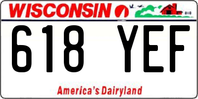 WI license plate 618YEF