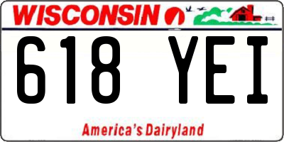WI license plate 618YEI