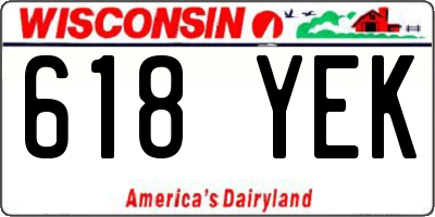 WI license plate 618YEK