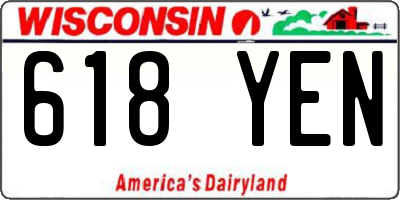 WI license plate 618YEN