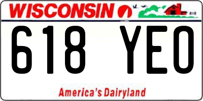 WI license plate 618YEO