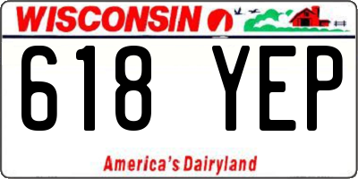 WI license plate 618YEP
