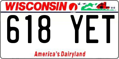 WI license plate 618YET