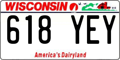 WI license plate 618YEY