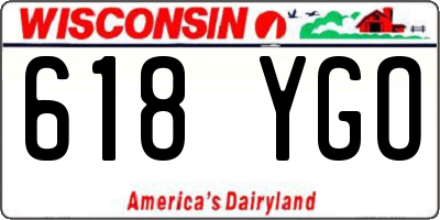 WI license plate 618YGO