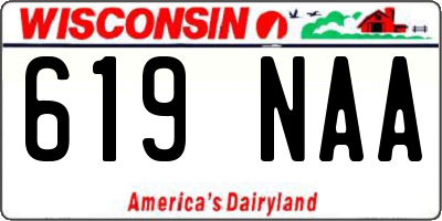 WI license plate 619NAA