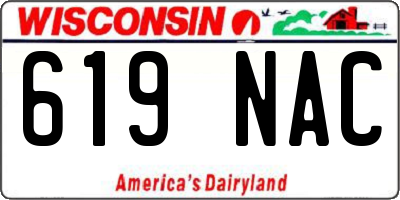 WI license plate 619NAC