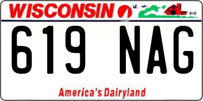 WI license plate 619NAG