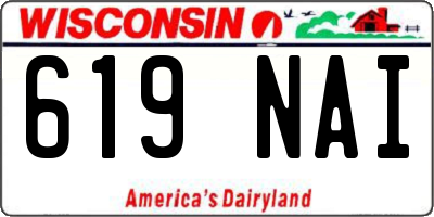 WI license plate 619NAI