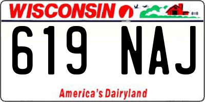 WI license plate 619NAJ