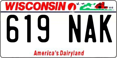 WI license plate 619NAK