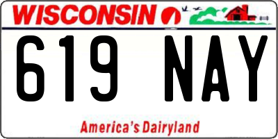 WI license plate 619NAY