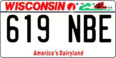 WI license plate 619NBE