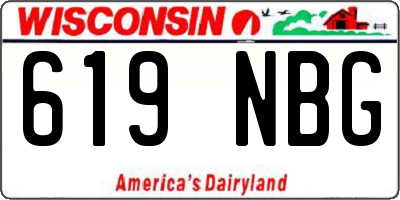 WI license plate 619NBG