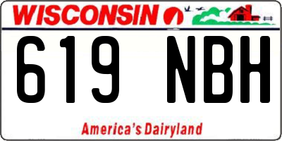 WI license plate 619NBH