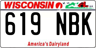 WI license plate 619NBK