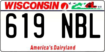 WI license plate 619NBL
