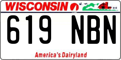 WI license plate 619NBN
