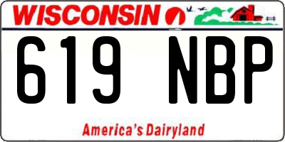 WI license plate 619NBP