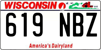 WI license plate 619NBZ