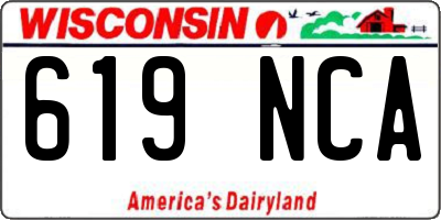 WI license plate 619NCA