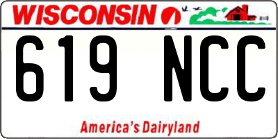 WI license plate 619NCC