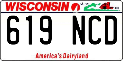 WI license plate 619NCD