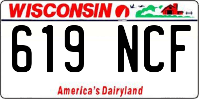 WI license plate 619NCF