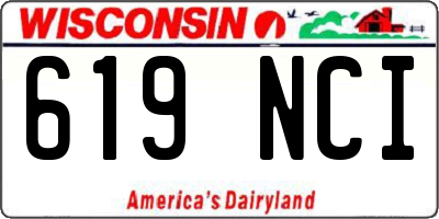 WI license plate 619NCI