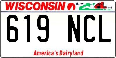 WI license plate 619NCL