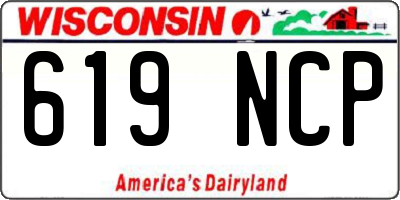 WI license plate 619NCP