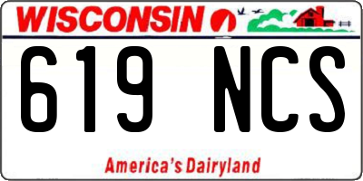 WI license plate 619NCS